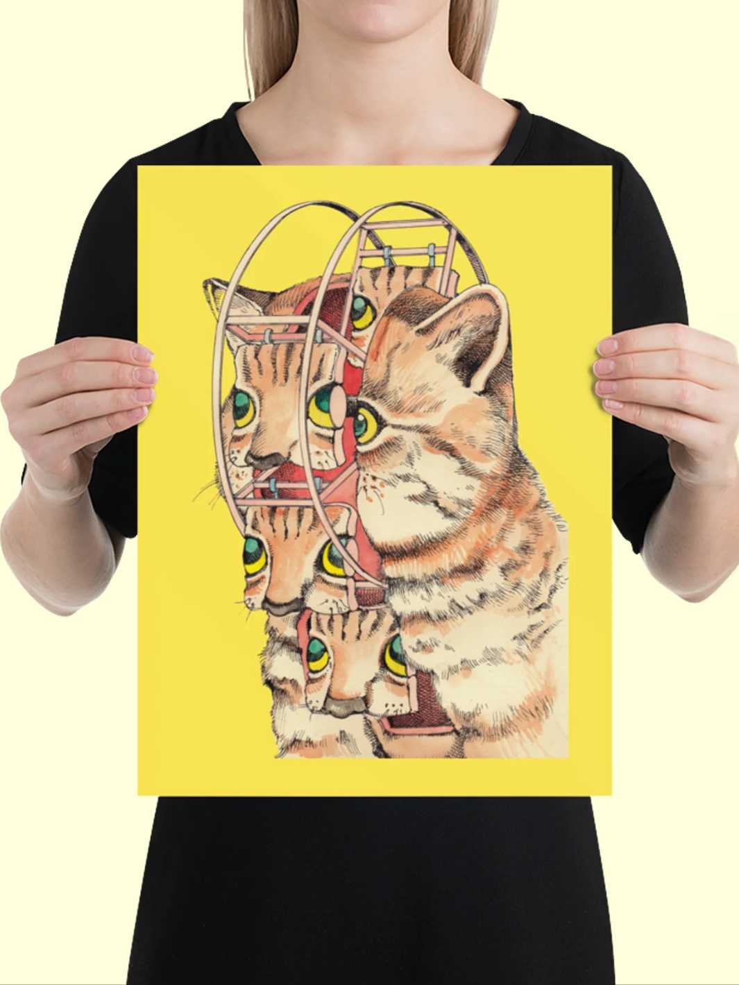 Popkiller Artist Series Shintaro Kago Cat Ferris Wheel Poster