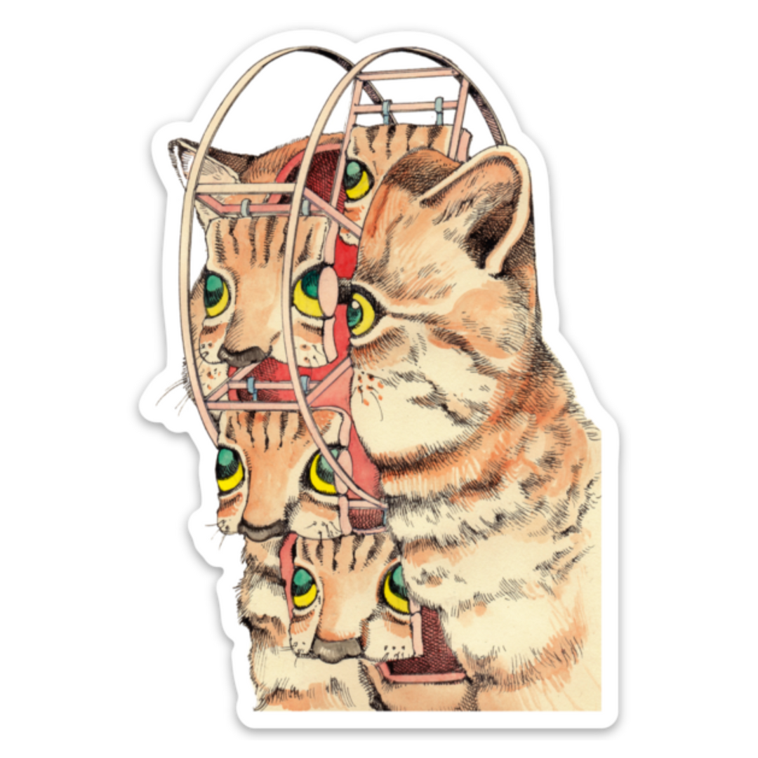 Popkiller Artist Series Shintaro Kago Cat Ferris Wheel Sticker