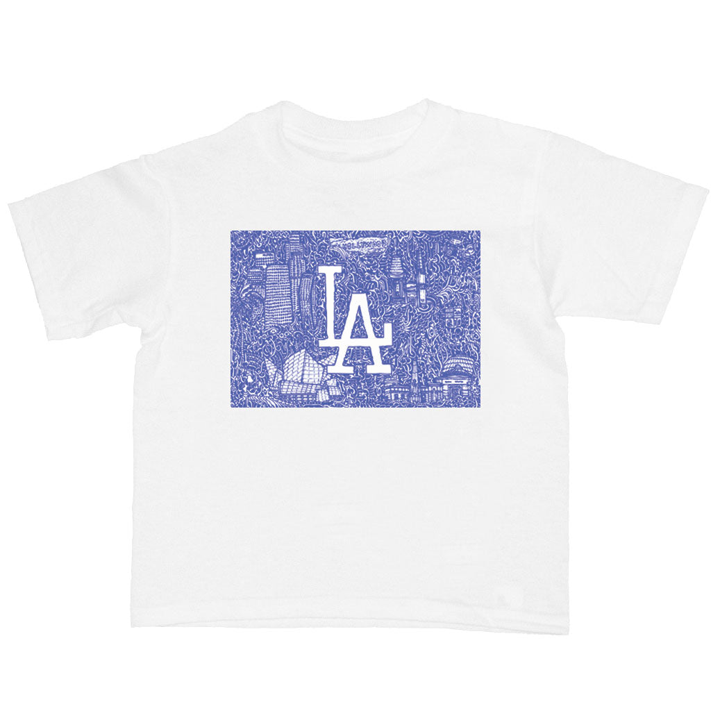 Famous Los Angeles landmarks kid's t-shirt.