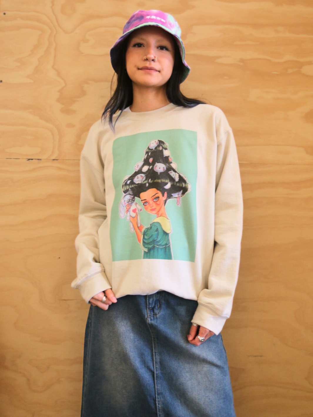 Popkiller Artist Series Cogumeli Mushroom Girl Pullover Sweatshirt
