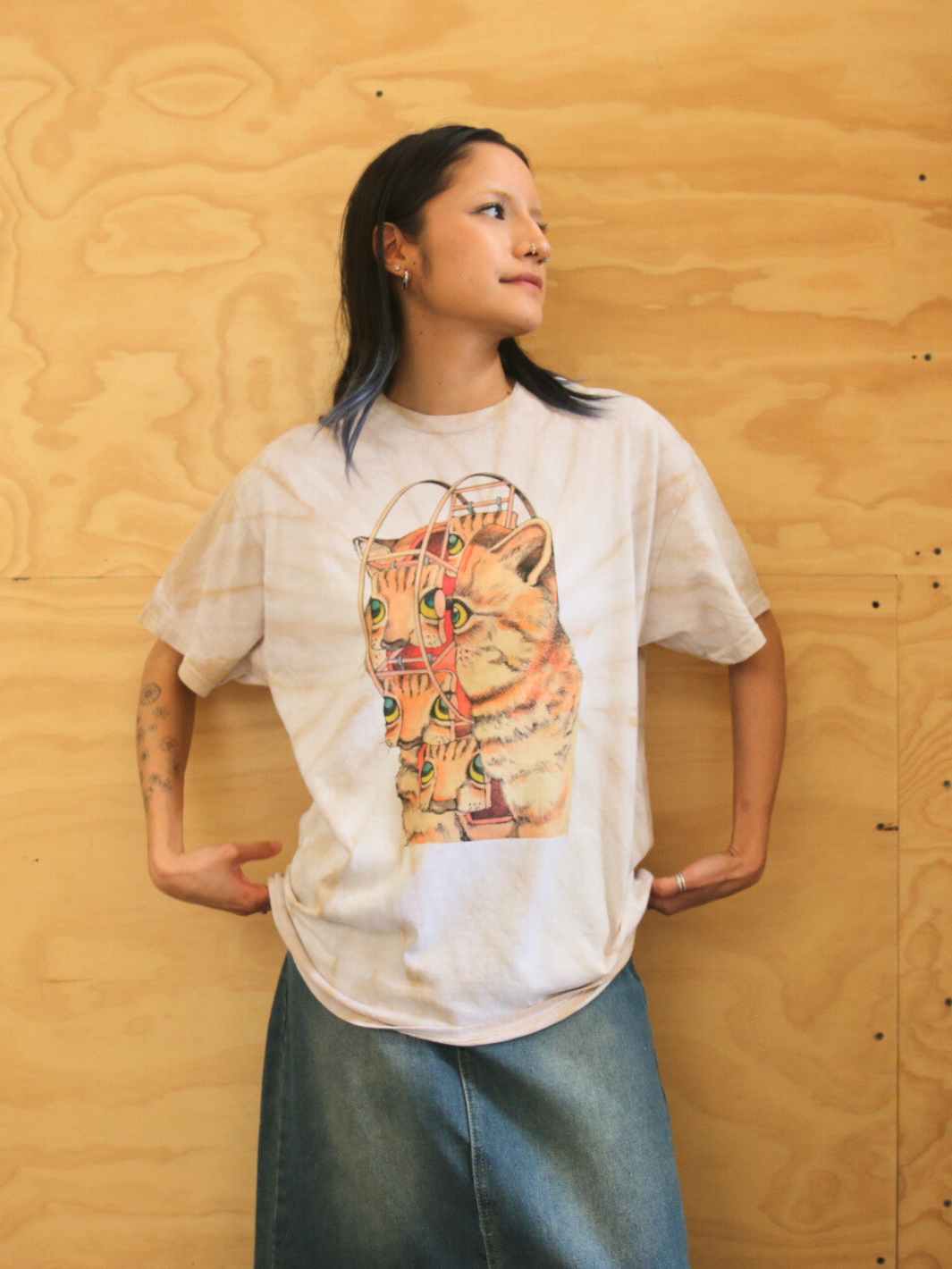 Popkiller Artist Series Shintaro Kago Cat Ferris Wheel Tie Dye T-shirt
