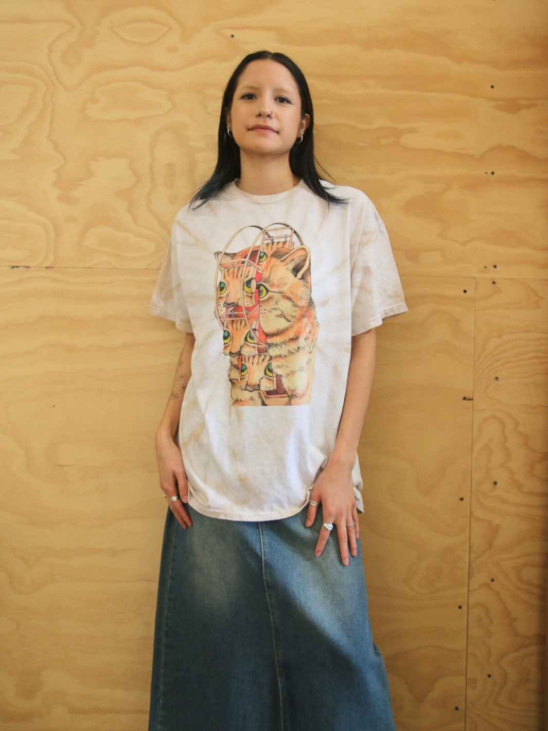 Popkiller Artist Series Shintaro Kago Cat Ferris Wheel Tie Dye T-shirt