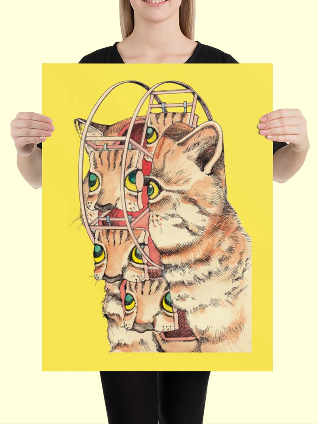 Popkiller Artist Series Shintaro Kago Cat Ferris Wheel Poster