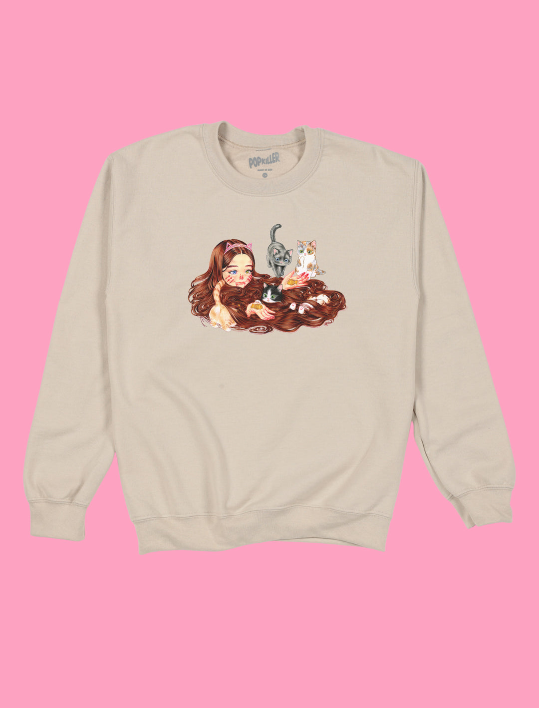 Popkiller Artist Series Cogumeli Kitty Pool Pullover Sweatshirt