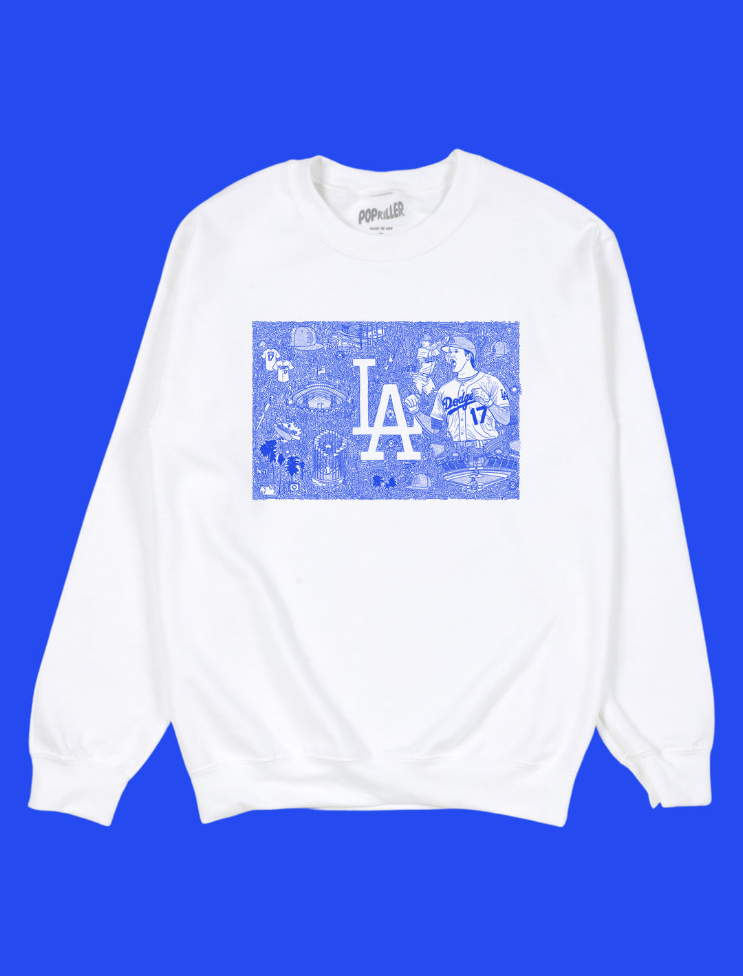 Popkiller Artist Series Daisuke Okamoto Let's Go Dodgers Pullover Sweatshirt