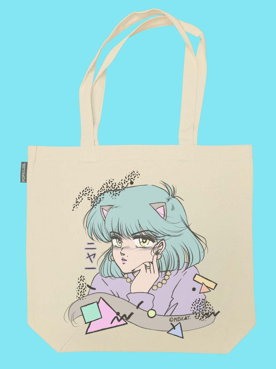Popkiller Artist Series Mizucat 80s Nyan Tokyo Tote Bag