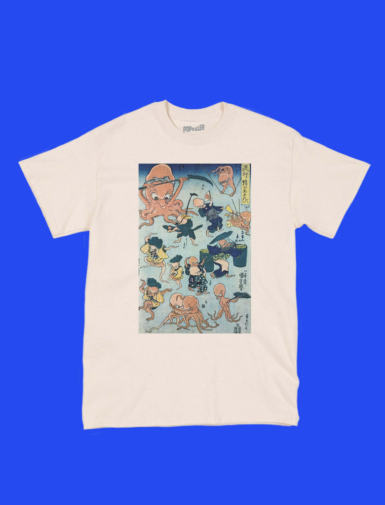 Japanese Ukiyoe Dancing Octopus Classic T-shirt – Popkiller