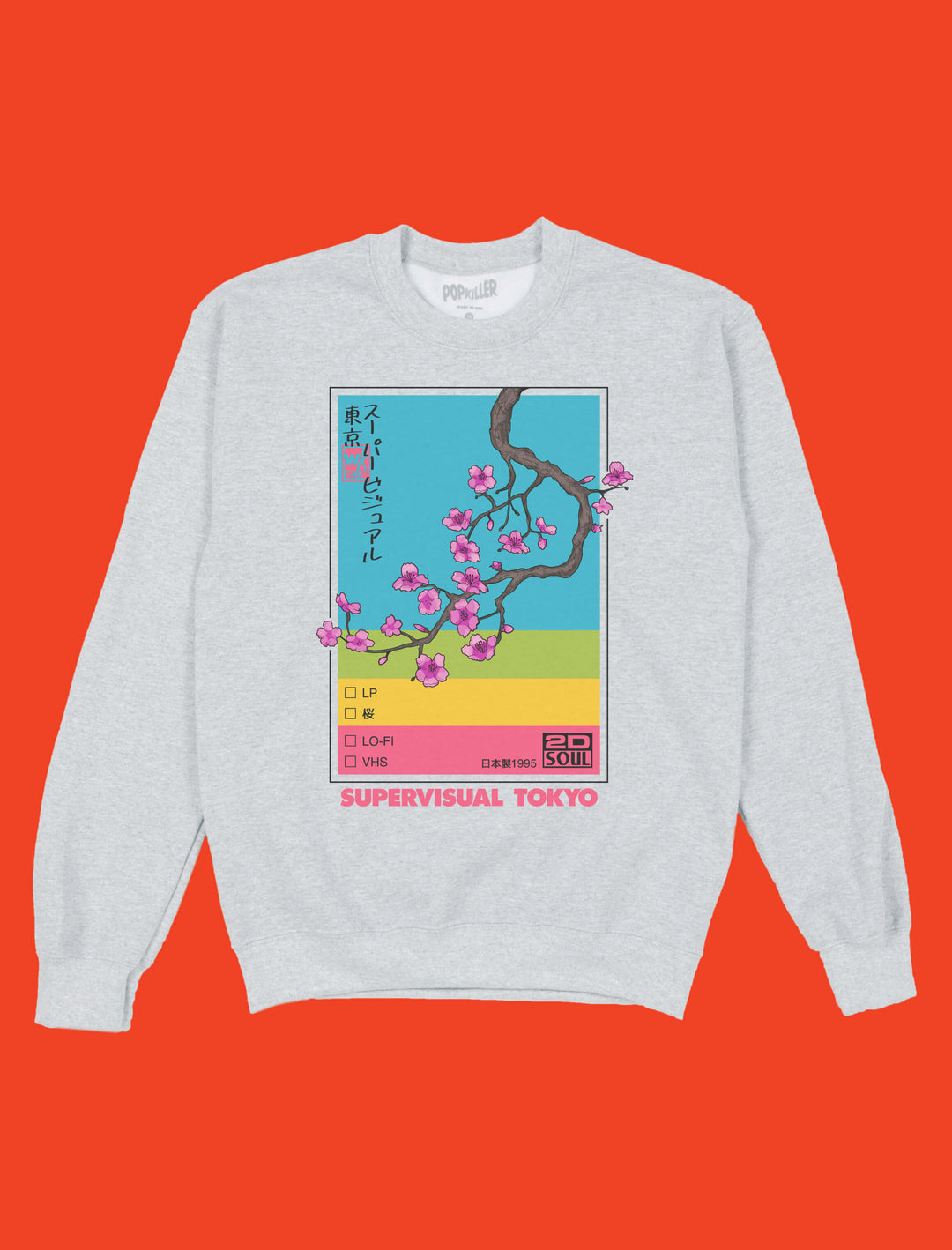 Popkiller Artist Series Warakami Vaporwave Supervisual Tokyo Pullover Sweatshirt