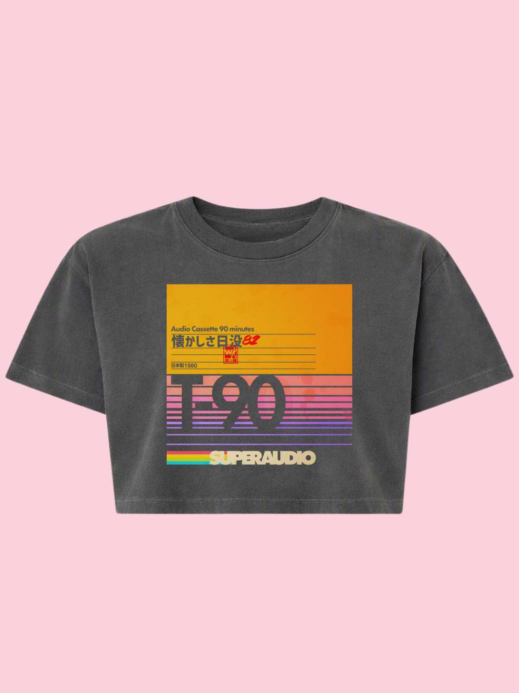 Popkiller Artist Series Warakami Vaporwave Nostalgia Sunset Crop Tee