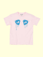 A pastel pink anime eyes t-shirt.