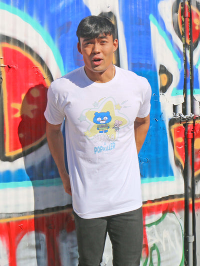 Funny space bear mascot t-shirt.