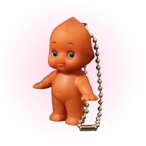 Brown kewpie angel cherub key chain.