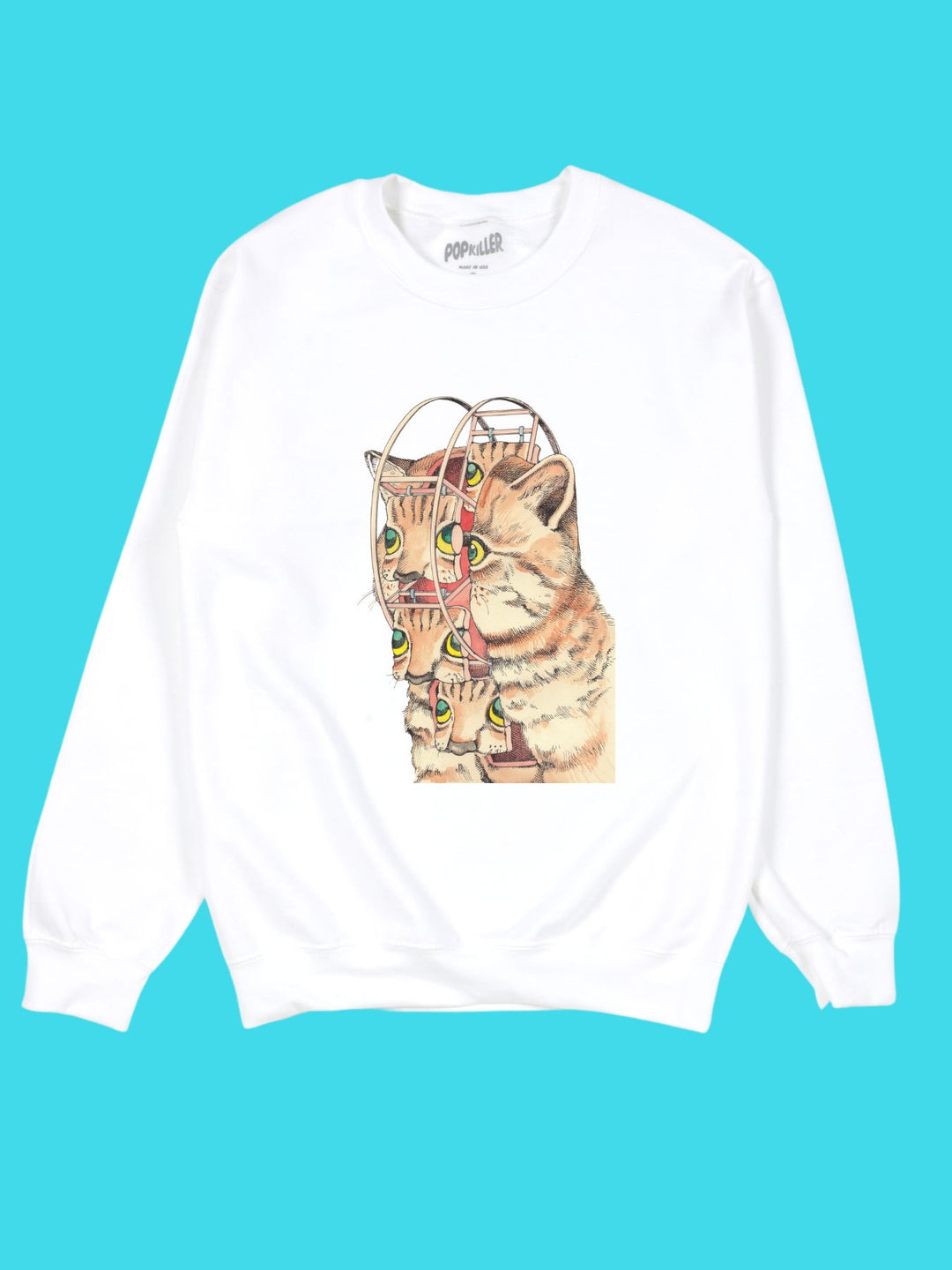 Popkiller Artist Series Shintaro Kago Cat Ferris Wheel Pullover Sweatshirt