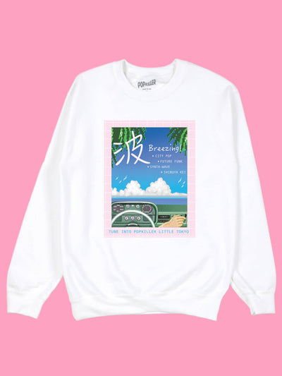 City Pop music aesthetic sweatshirt.