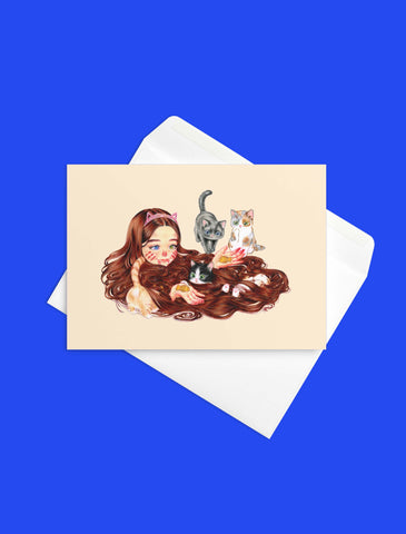 Popkiller Artist Series Cogumeli Kitty Pool Greeting Card