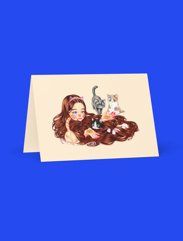 Popkiller Artist Series Cogumeli Kitty Pool Greeting Card