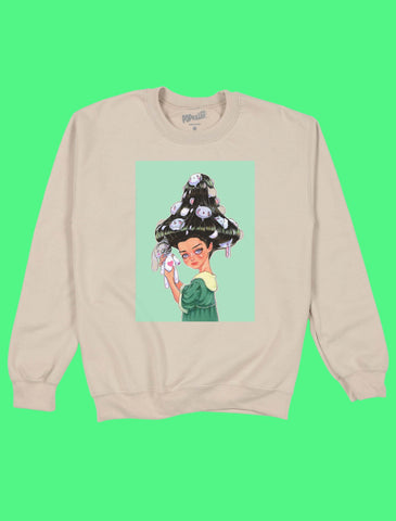 Popkiller Artist Series Cogumeli Mushroom Girl Pullover Sweatshirt