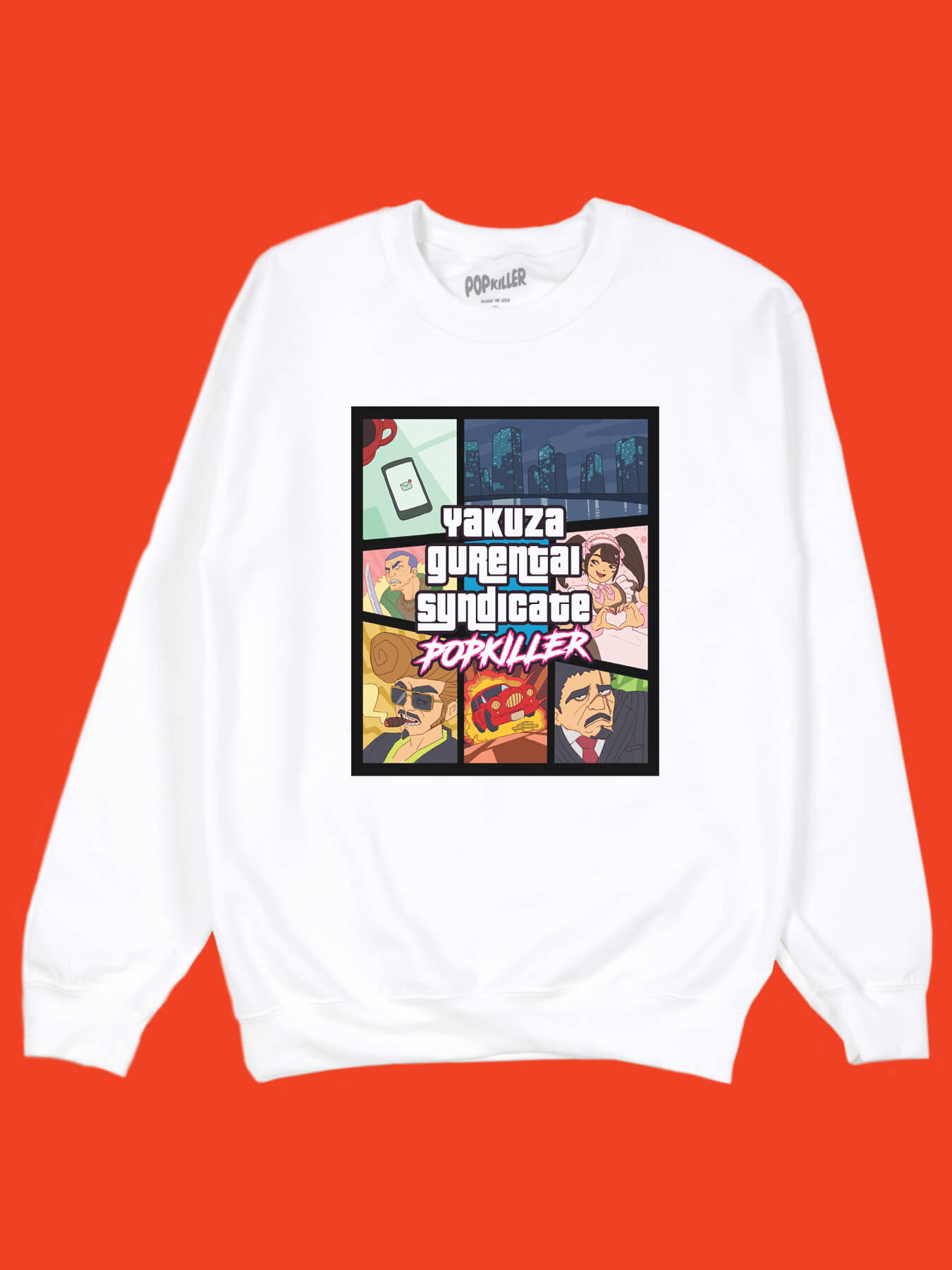 Popkiller Yakuza Syndicate Pullover Sweatshirt White L