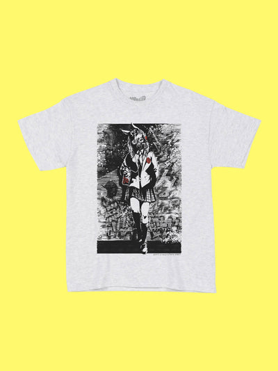 Gas mask school girl anime t-shirt.