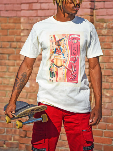 Kawaii pudding graphic tee by Japanese artist Anraku.