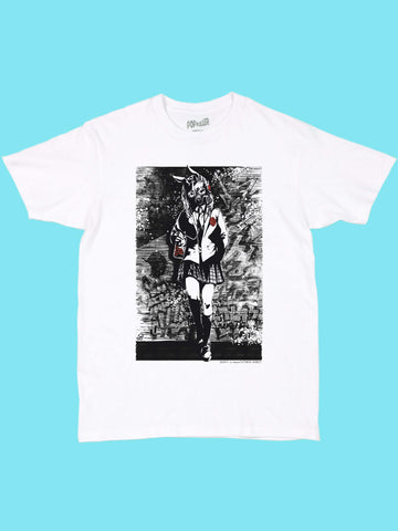 Punk anime schoolgirl shirt.