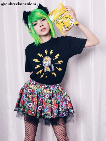 Creepy cute goth anime character t-shirt.