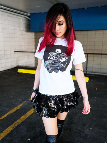 Japanese goth creepy cute graphic t-shirt.
