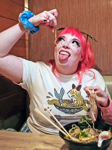 Kawaii mermaid graphic tee by Japanese artist Mizna Wada.