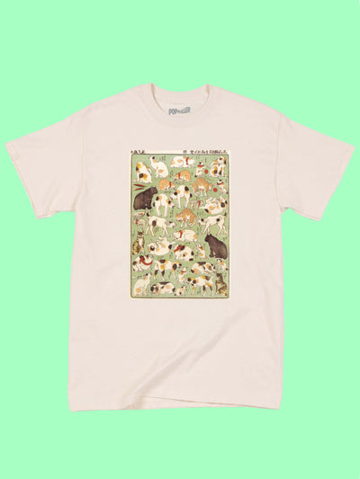 Ukiyo-e Japanese cat illustrations graphic t-shirt.