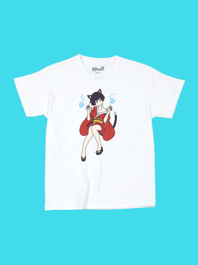 Kitsune yokai anime graphic tee.