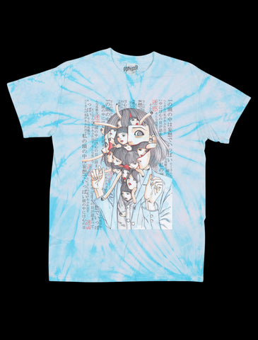 Popkiller Artist Series Shintaro Kago Schoolgirl Decomposition Tie Dye Classic T-shirt