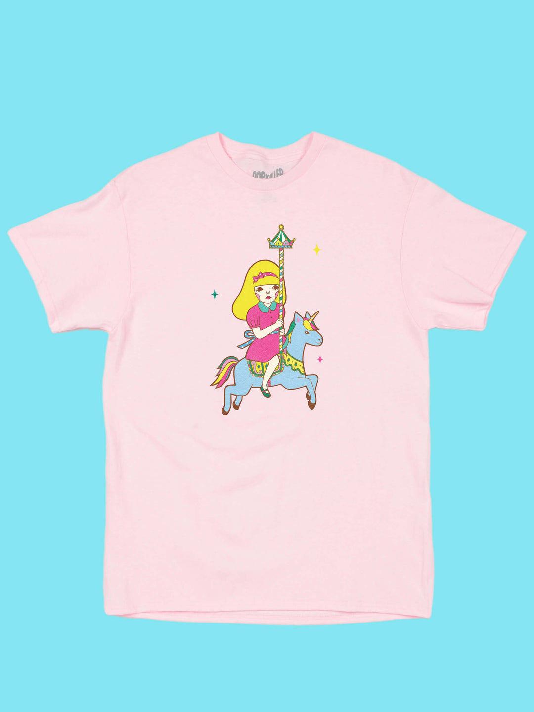 Pink fairy kei kawaii graphic t-shirt.