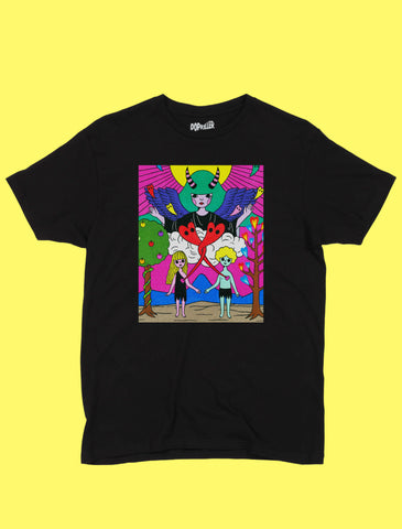 The Lovers Tarot deck card graphic apparel by Japanese artist Naoshi.