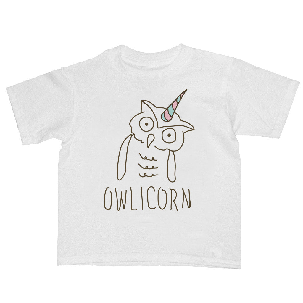 Kawaii owl and unicorn kid's t-shirt.