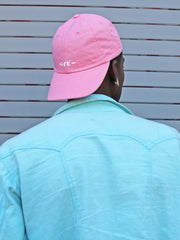 Kawaii pink dad cap that reads 'Baby' in Japanese.