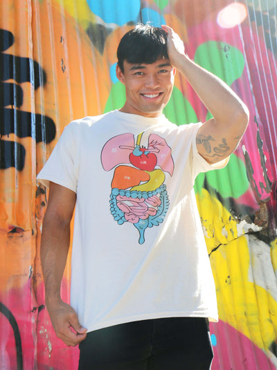 Funny Japanese internal organ graphic t-shirt.