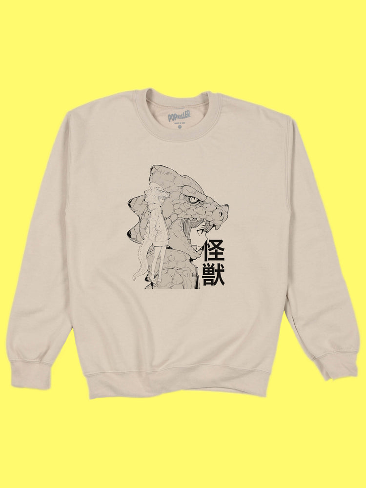 Kaiju anime girl sweatshirt by Japanese artist Acky Bright.