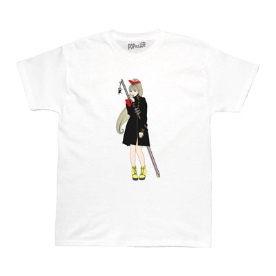Kawaii anime assassin graphic t-shirt.