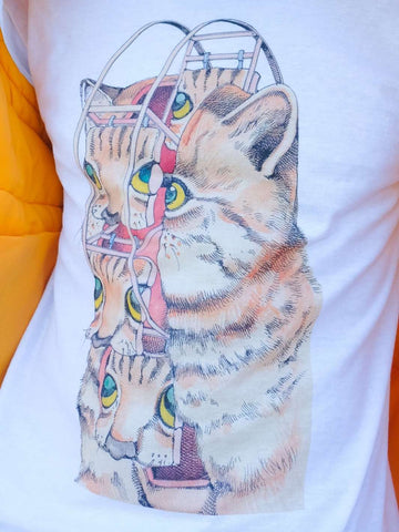 Popkiller Artist Series Shintaro Kago Cat Ferris Wheel Classic T-shirt