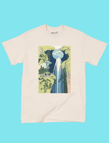 Japanese Ukiyoe Hokusai Amida Falls Classic T-shirt
