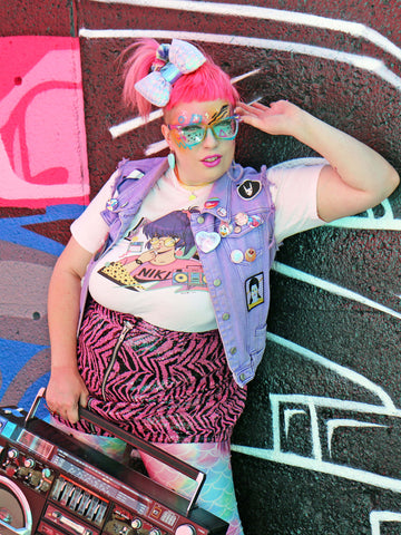 Vaporwave anime outfit.