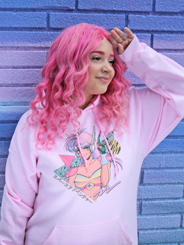 Aesthetic retro anime hoodie.