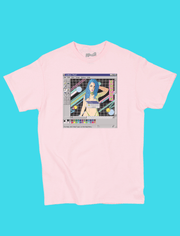 Pink vaporwave aesthetic anime apparel.