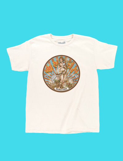 Japanese spaghetti humor graphic youth t-shirt.