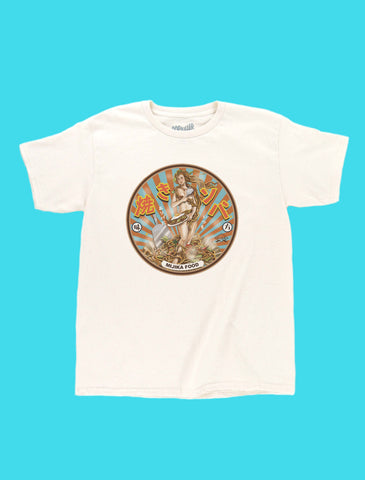 Japanese spaghetti humor graphic youth t-shirt.