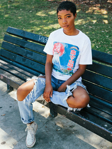 Vintage Mt. Fuji graphic tee by Japanese artist Anraku.