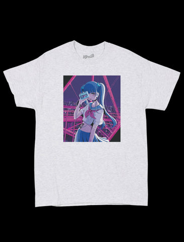 City girl listening to cassette tape t-shirt