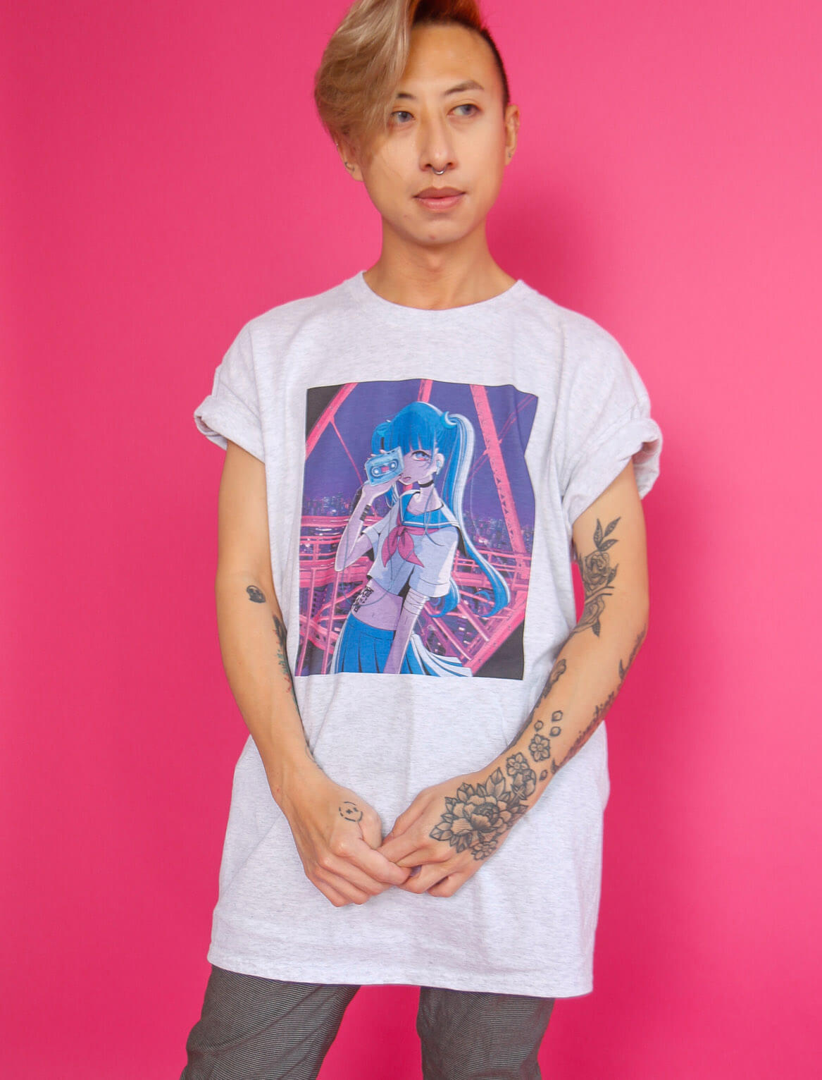 Plus Overdye Anime Print T-shirt | boohooMAN USA