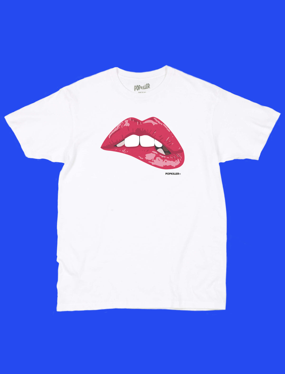 Popkiller sexy lip bite with glossy lips t-shirt.