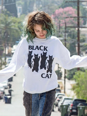 Punk band Black Flag cat parody sweater.